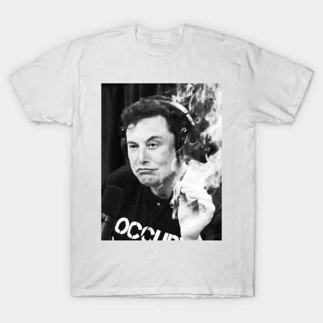 Elon smoking (B&W) T-Shirt by memestuff